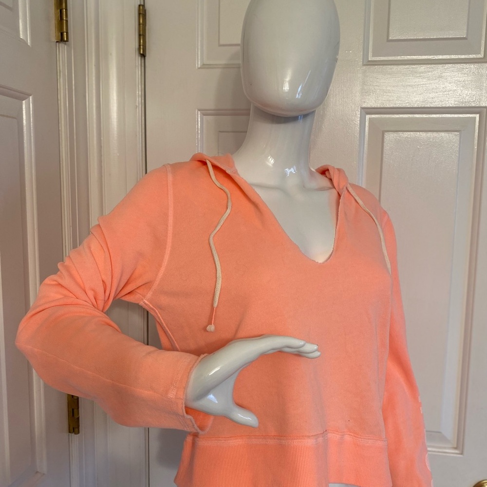 Victoria's Secret Coral V-Neck Beach Bound Hoodie Sz. Medium